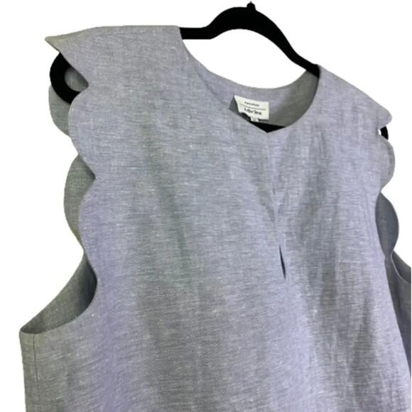 & Other Stories / Paris Atelier Linen Scalloped Blouse, Size 12 - Picture 8 of 15
